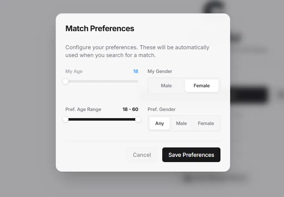 Preferences UI Desktop